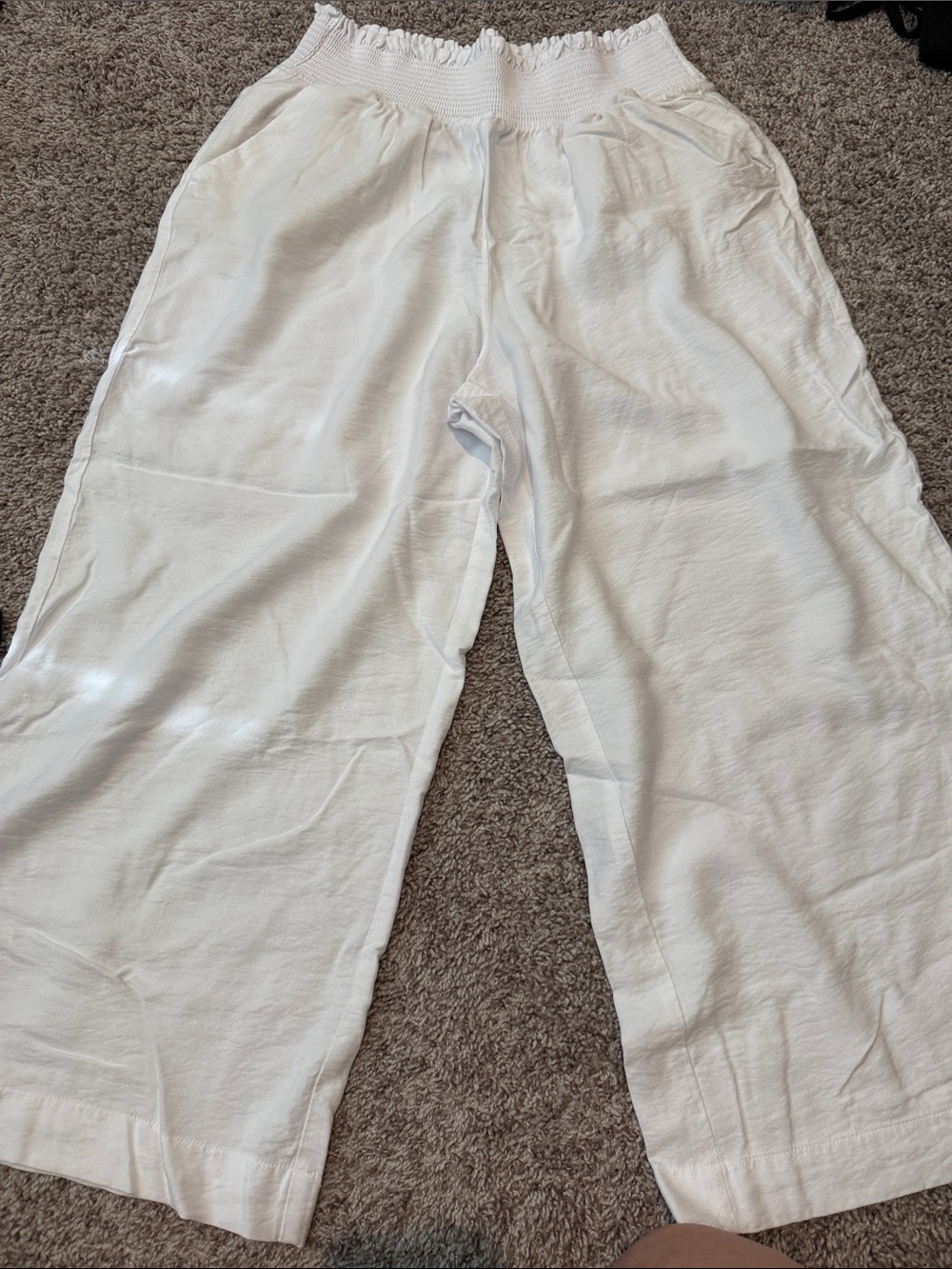 Simply Vera Vera Wang White Wide-Leg Pull-On Pants